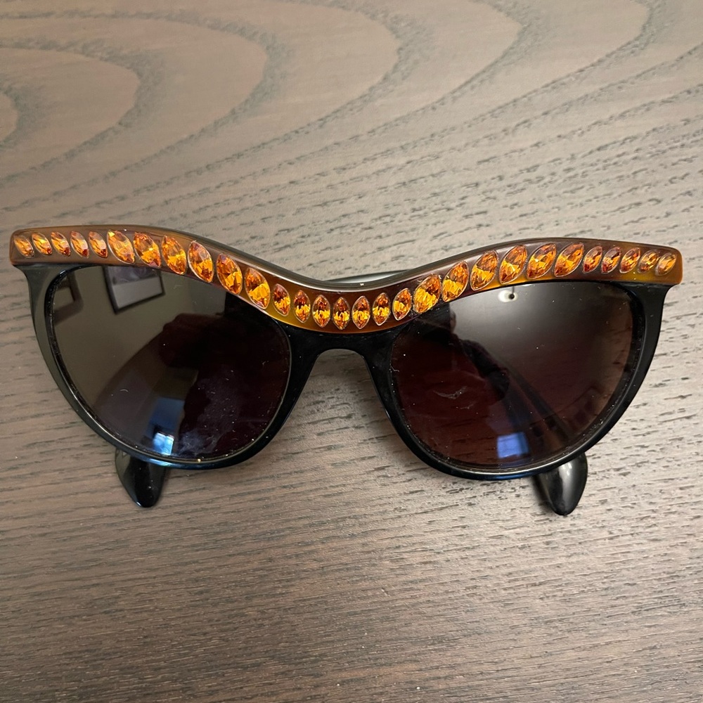 Prada Embellished Black Sunglasses